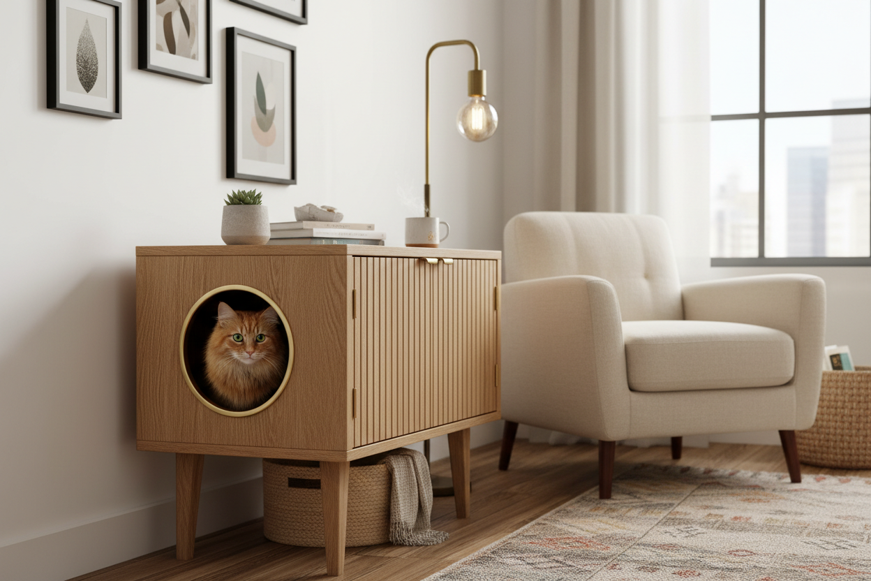 Best Cat Litter Box Furniture for Small Spaces