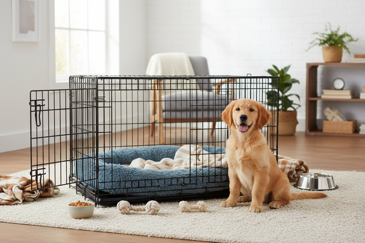 How to Crate Train a Puppy With the Right Gear