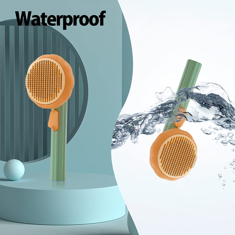 Two handheld shower scrubbers with water splashing around them, labeled 'Waterproof'.