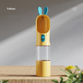 Yellow and blue portable pet water bottle